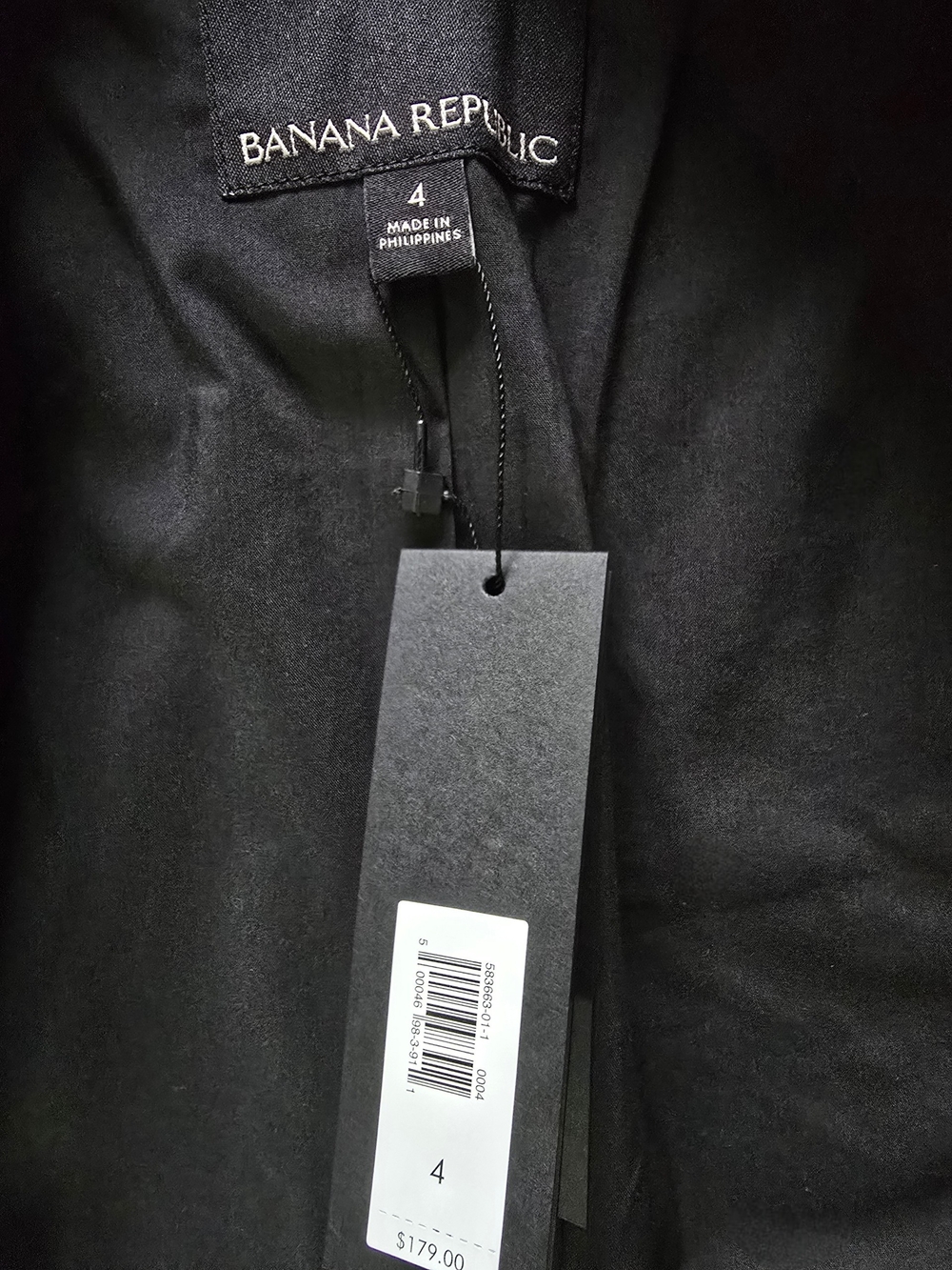 NWT Banana Republic Black Stretch Linen Lightweight Double-Breasted Blazer - Picture 2 of 2